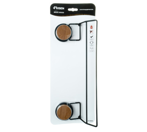 Полотенцедержатель FIXSEN MAGIC WOOD FX-46002, черный, коричневый