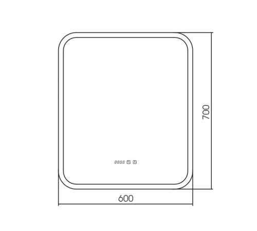 Зеркало Silver Mirrors Стив 600х700  - 3 (подогрев, часы, сенсорный выключатель)