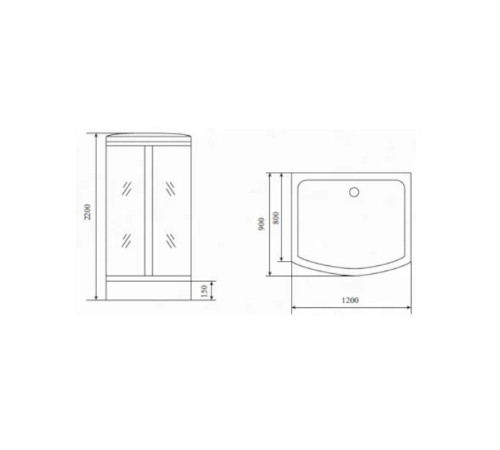 Душевая кабина Timo Standart T-6615BF, 120x90x220