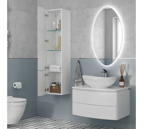 Тумба с раковиной подвесная Velvex Luna tp.LUN.80.2Y, 80 см