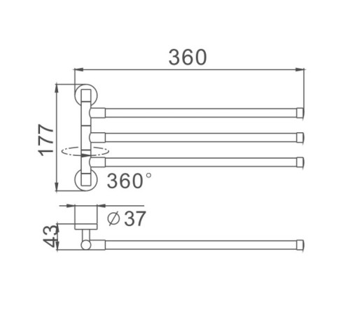 Полотенцедержатель D-Lin D254100, хром