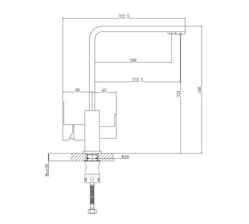 Смеситель для кухни Haiba HB76803-7, черный