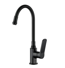 Смеситель для кухни с гибким изливом FRAP F4462, черный
