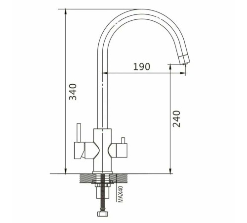 Смеситель для кухни с подключением фильтра FRAP F43899-49, оружейная сталь