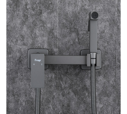 Гигиенический душ со смесителем FRAP F7504-9, оружейная сталь