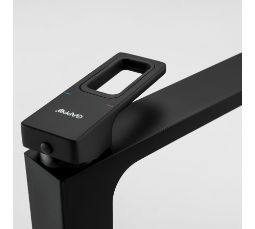 Смеситель для раковины высокий Gappo G1017-62, черный