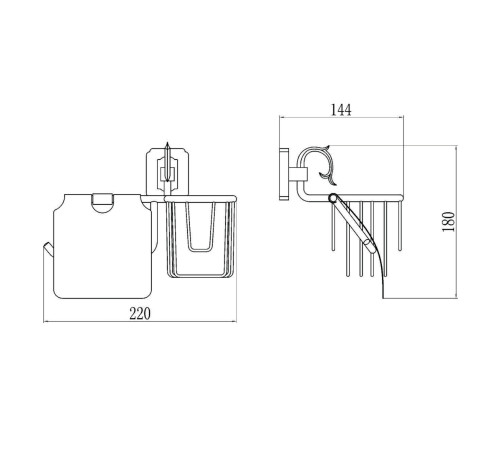 Держатель для туалетной бумаги и освежителя Savol S-L06451, бронза