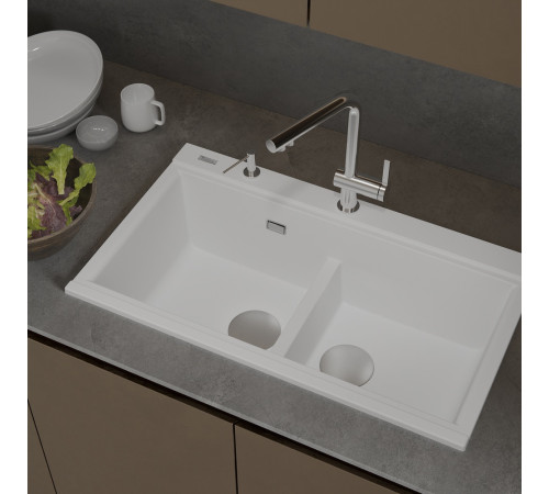 Кухонная мойка Rivelato Фондо 8638-2, белый
