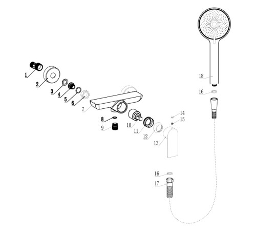Смеситель для душа Fmark FS8802H, черный
