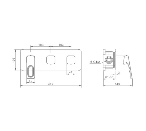 Смеситель для душа Raglo R51.274, хром