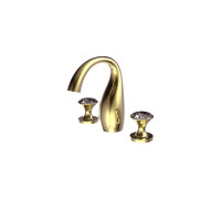 Смеситель для раковины на 3 отверстия Bravat Swan F24287G-ENG, золото