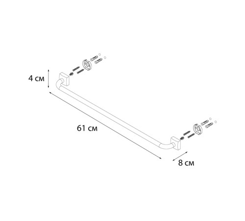 Полотенцедержатель FIXSEN KVADRO FX-61301, хром