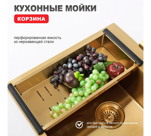 Кухонная мойка Raglo R701.6050.03, золотой сатин