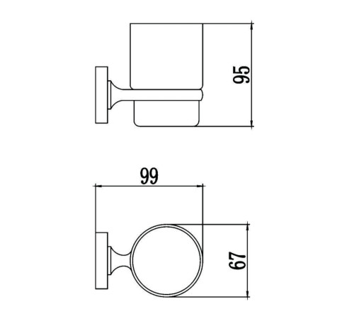 Стакан для ванной комнаты Savol S-008758, хром