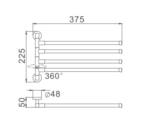Полотенцедержатель D-Lin D255111, черный