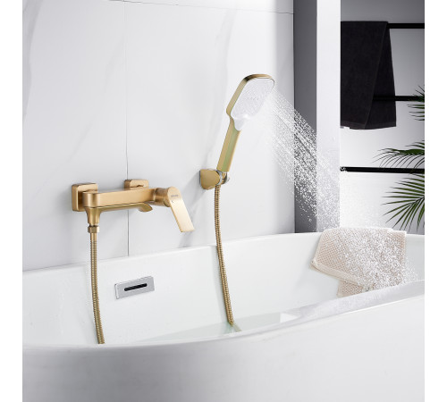 Смеситель для ванны Shevanik S4102G, золотой сатин