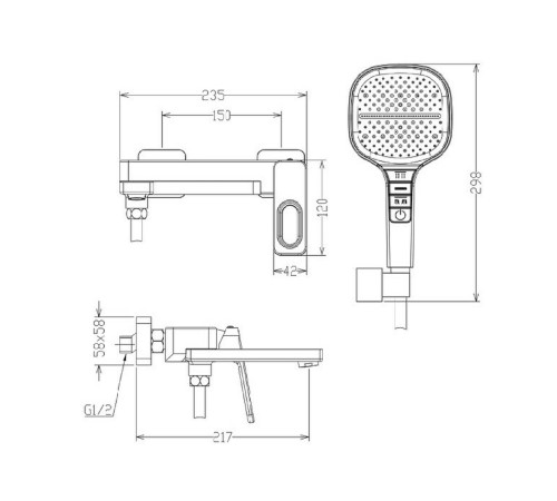 Смеситель для ванны Raglo R51.30, хром