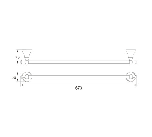 Полотенцедержатель Rose RG1917T, пепельный