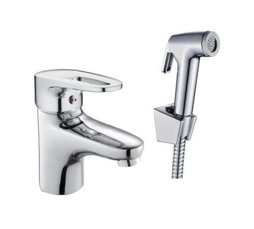 Смеситель для раковины с гигиеническим душем Haiba HB1268, хром
