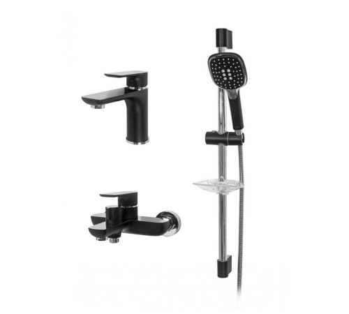 Набор для ванны 3 в 1 Hansberge H7099BC, черный/хром