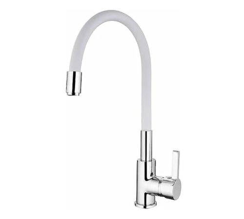 Смеситель для кухни с гибким изливом Esko Coral CL 519 W, хром/белый