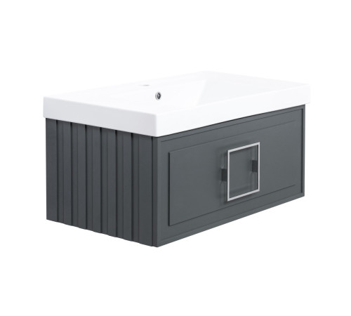 Тумба под раковину подвесная La Fenice Cubo FNC-01-CUB-G-80, серо-зеленая