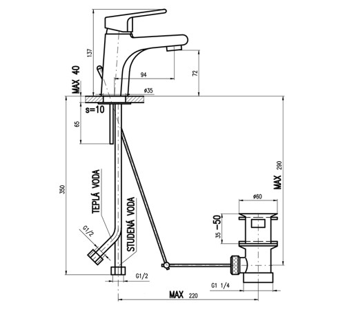 Смеситель для раковины Rav Slezak Colorado CO227.5