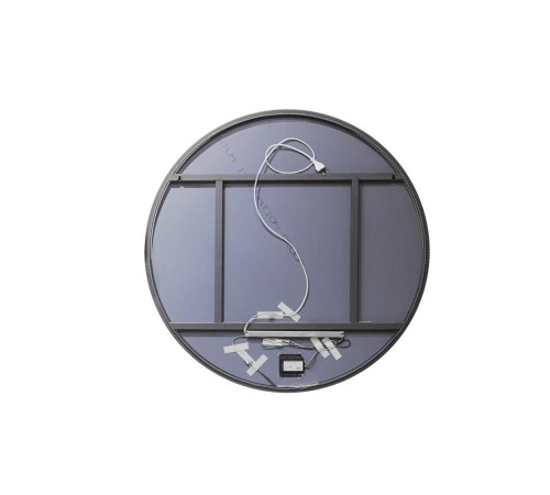 Зеркало Dreja SHINE 80х80 см, метал. рама, черный, беск. сенсор,  LED-подсветка, диммер