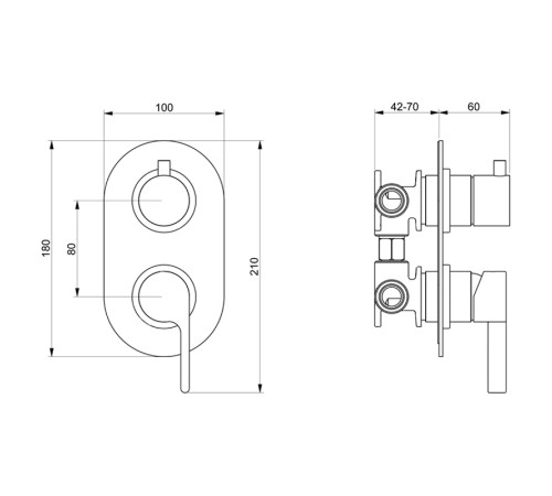 Смеситель для душа встраиваемый Webert DoReMi DR860101560, черный