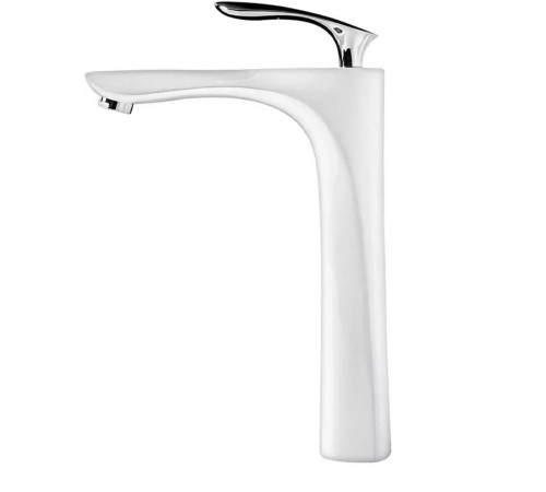 Смеситель для раковины высокий Grocenberg GB3001WC, белый/хром