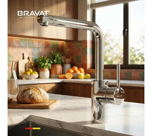 Смеситель для кухни BRAVAT F7172217CP-SW, хром