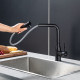 Смеситель для кухни с выдвижным изливом и режимом душ FRAP F6096-6, черный