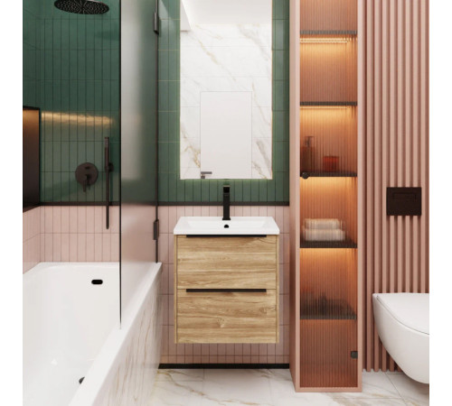 Тумба под раковину подвесная La Fenice Tesoro FNC-01-TES-DKK-60-2, коричневый