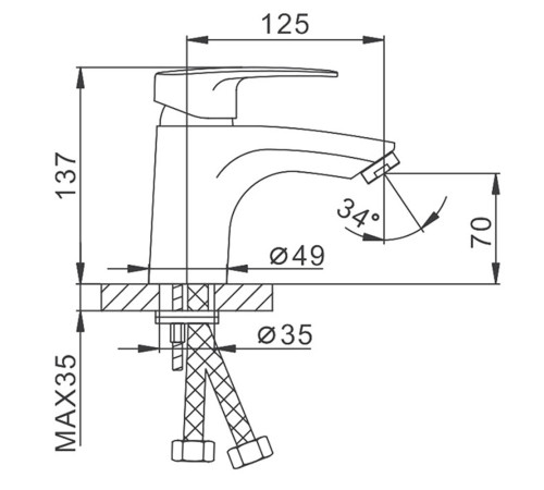 Смеситель для раковины Frap F10701-B, хром