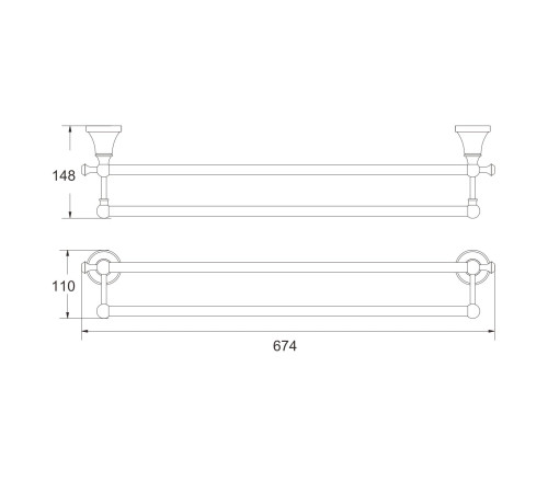 Полотенцедержатель Rose RG1927T, пепельный