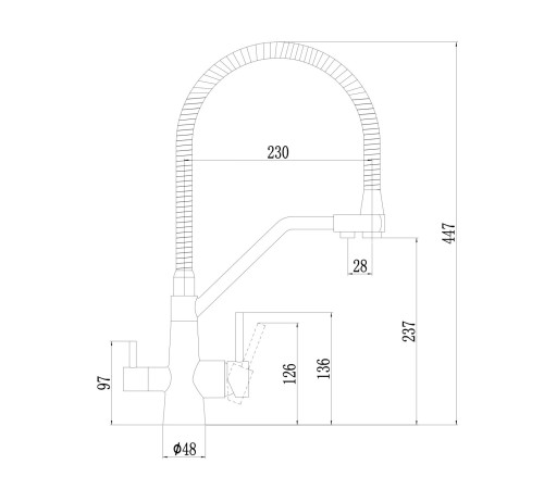 Смеситель для кухни с подключением к фильтру Fmark FS0762Q, графит