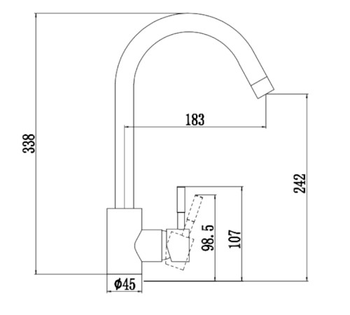 Смеситель для кухни Fmark FS8232, сатин