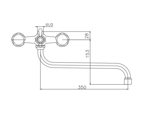 Смеситель для ванны Cron CN2309, хром