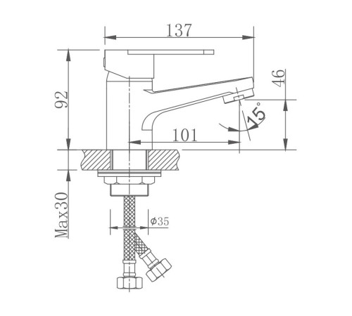 Смеситель для раковины Haiba HB10801-2, сатин