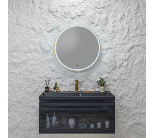 Зеркало Silver Mirrors Делуна/Deluna D700 TX (алюм. профиль, цвет золото бесконтактный сенсор)