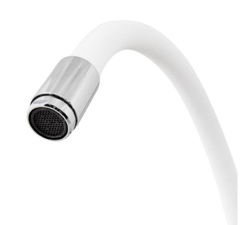 Смеситель для кухни с гибким изливом Esko Coral CL 519 W, хром/белый