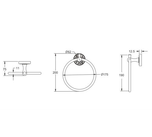 Кольцо для полотенец Rose RG1006Q, бронза