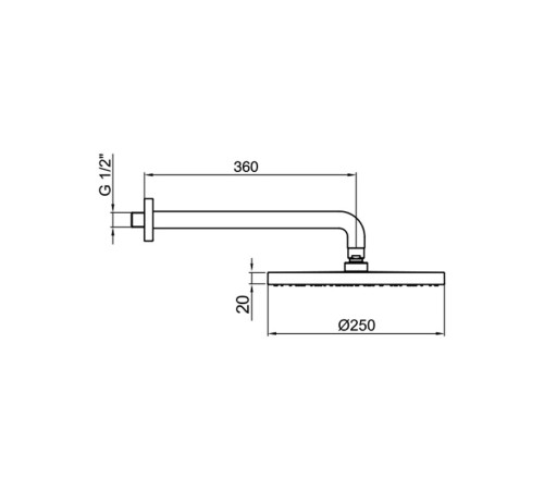 Верхний душ Webert AC0398015METAL, хром