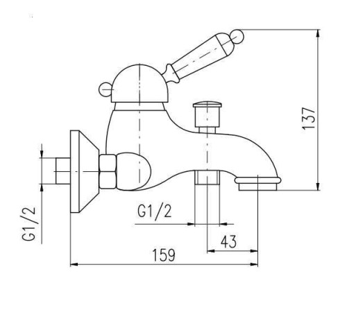 Смеситель для ванны Rav Slezak Labe L554.5CMATC