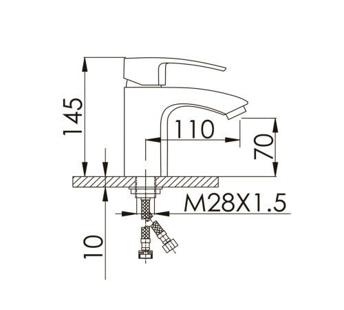 Смеситель для раковины D-Lin 365-A D110365-A, черный
