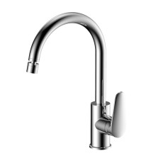 Смеситель для кухни с аэратором на шарнире Voda Splash SPL519flex/SPL519F, хром