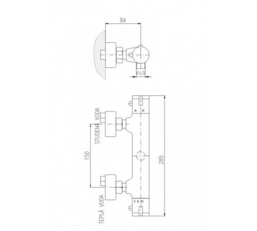 Смеситель для душа Rav Slezak Dunaj Termostat TRM81.5