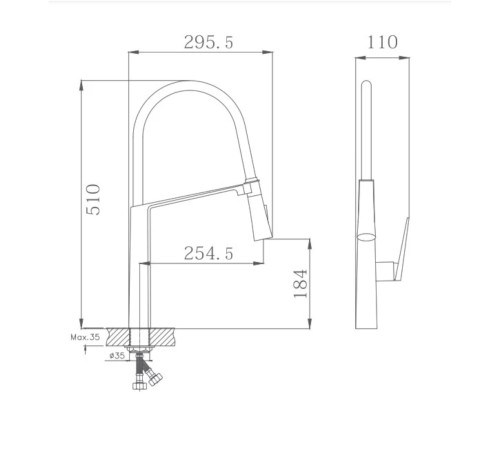 Смеситель для кухни Haiba HB73827 хром