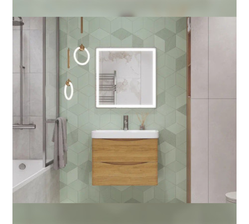 Тумба с раковиной подвесная Velvex Clay tp.CLA.9595.70.2Y дуб верона, 70 см