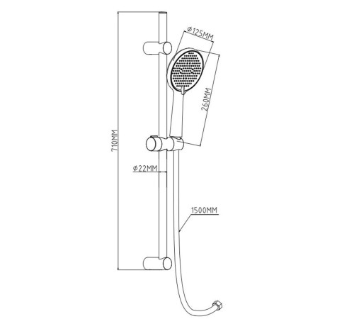 Душевой гарнитур ESKO SSS1205, хром